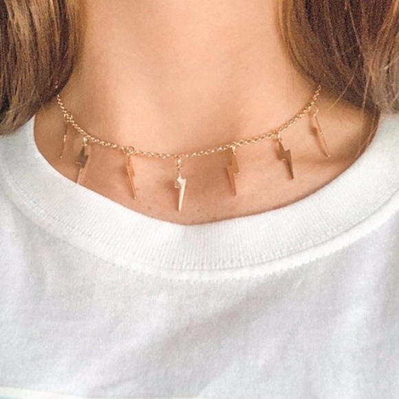 Lightning Bolt Necklace Choker Discount 